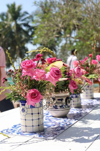 Floral detail and Tablescape — wedding decor — Taj Exotica